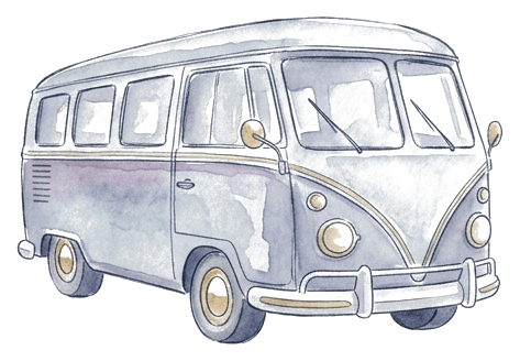 Furgoneta VW de la boda